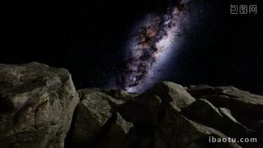星光摄影在<strong>砂岩</strong>峡谷的墙壁上的星星轨迹